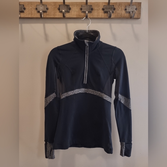 Lululemon Run: Distance Pullover Long Sleeve In Black/Heathered Black Size 4 - Picture 5 of 9